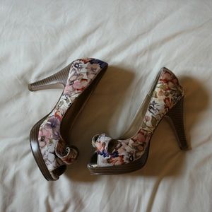 Floral Peeptoe Heels